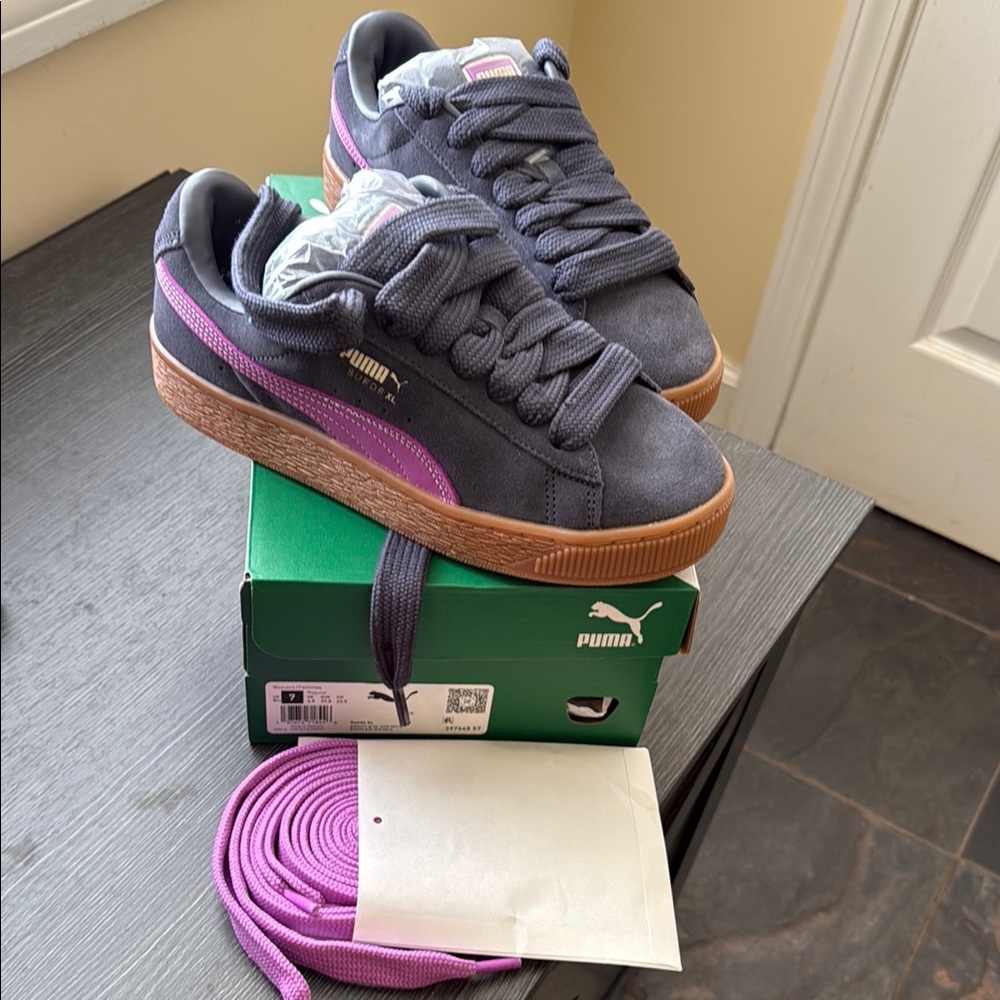 Puma Suede XL Sneakers - galactic gray/wild berry
